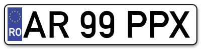 Placuta inmatriculare numar auto  AR-99-PPX, AR 99 PPX, AR99PPX