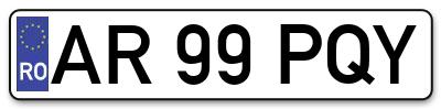 Placuta inmatriculare numar auto  AR-99-PQY, AR 99 PQY, AR99PQY