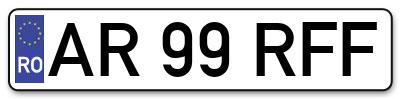Placuta inmatriculare numar auto  AR-99-RFF, AR 99 RFF, AR99RFF
