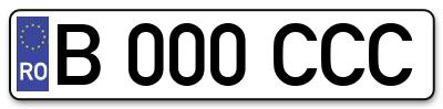 Placuta inmatriculare numar auto  B-000-CCC, B 000 CCC, B000CCC