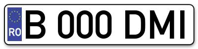 Placuta inmatriculare numar auto  B-000-DMI, B 000 DMI, B000DMI