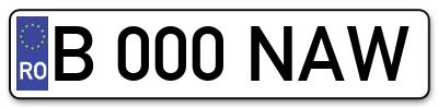 Placuta inmatriculare numar auto  B-000-NAW, B 000 NAW, B000NAW