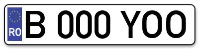 Placuta inmatriculare numar auto  B-000-YOO, B 000 YOO, B000YOO