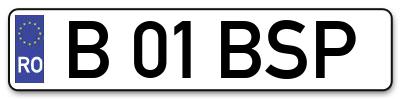 Placuta inmatriculare numar auto  B-01-BSP, B 01 BSP, B01BSP