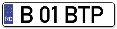 Placuta inmatriculare numar auto  B-01-BTP, B 01 BTP, B01BTP