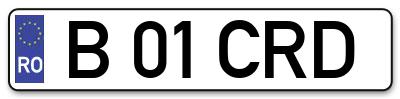 Placuta inmatriculare numar auto  B-01-CRD, B 01 CRD, B01CRD