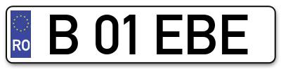 Placuta inmatriculare numar auto  B-01-EBE, B 01 EBE, B01EBE