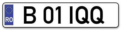 Placuta inmatriculare numar auto  B-01-IQQ, B 01 IQQ, B01IQQ
