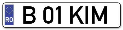 Placuta inmatriculare numar auto  B-01-KIM, B 01 KIM, B01KIM