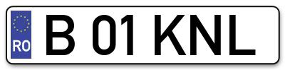 Placuta inmatriculare numar auto  B-01-KNL, B 01 KNL, B01KNL
