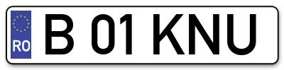 Placuta inmatriculare numar auto  B-01-KNU, B 01 KNU, B01KNU