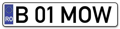Placuta inmatriculare numar auto  B-01-MOW, B 01 MOW, B01MOW