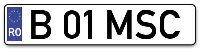 Placuta inmatriculare numar auto  B-01-MSC, B 01 MSC, B01MSC