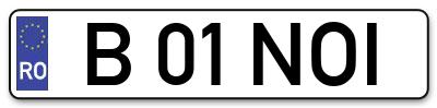 Placuta inmatriculare numar auto  B-01-NOI, B 01 NOI, B01NOI