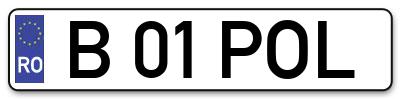 Placuta inmatriculare numar auto  B-01-POL, B 01 POL, B01POL