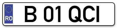 Placuta inmatriculare numar auto  B-01-QCI, B 01 QCI, B01QCI