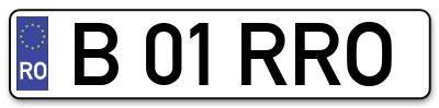 Placuta inmatriculare numar auto  B-01-RRO, B 01 RRO, B01RRO