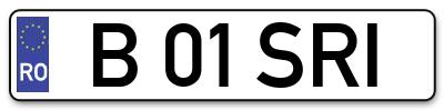Placuta inmatriculare numar auto  B-01-SRI, B 01 SRI, B01SRI