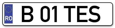 Placuta inmatriculare numar auto  B-01-TES, B 01 TES, B01TES