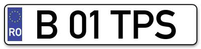 Placuta inmatriculare numar auto  B-01-TPS, B 01 TPS, B01TPS
