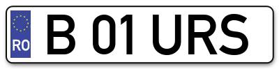 Placuta inmatriculare numar auto  B-01-URS, B 01 URS, B01URS