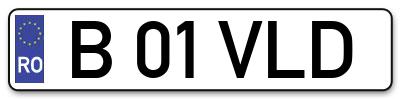 Placuta inmatriculare numar auto  B-01-VLD, B 01 VLD, B01VLD