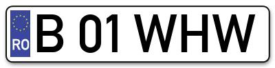 Placuta inmatriculare numar auto  B-01-WHW, B 01 WHW, B01WHW