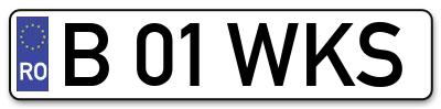Placuta inmatriculare numar auto  B-01-WKS, B 01 WKS, B01WKS