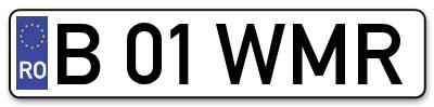 Placuta inmatriculare numar auto  B-01-WMR, B 01 WMR, B01WMR