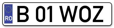 Placuta inmatriculare numar auto  B-01-WOZ, B 01 WOZ, B01WOZ