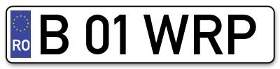 Placuta inmatriculare numar auto  B-01-WRP, B 01 WRP, B01WRP