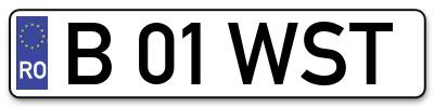 Placuta inmatriculare numar auto  B-01-WST, B 01 WST, B01WST