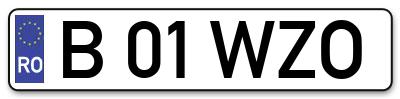 Placuta inmatriculare numar auto  B-01-WZO, B 01 WZO, B01WZO
