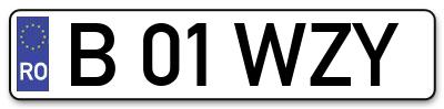 Placuta inmatriculare numar auto  B-01-WZY, B 01 WZY, B01WZY