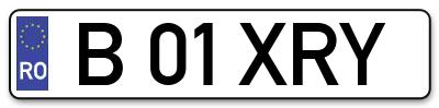 Placuta inmatriculare numar auto  B-01-XRY, B 01 XRY, B01XRY