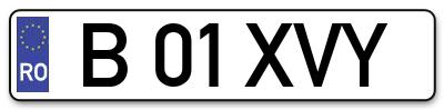 Placuta inmatriculare numar auto  B-01-XVY, B 01 XVY, B01XVY