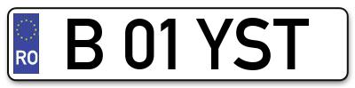 Placuta inmatriculare numar auto  B-01-YST, B 01 YST, B01YST