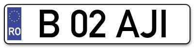 Placuta inmatriculare numar auto  B-02-AJI, B 02 AJI, B02AJI