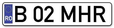 Placuta inmatriculare numar auto  B-02-MHR, B 02 MHR, B02MHR