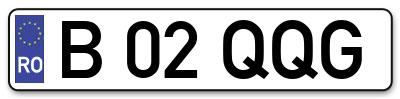 Placuta inmatriculare numar auto  B-02-QQG, B 02 QQG, B02QQG