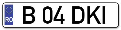Placuta inmatriculare numar auto  B-04-DKI, B 04 DKI, B04DKI
