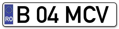 Placuta inmatriculare numar auto  B-04-MCV, B 04 MCV, B04MCV