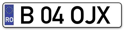 Placuta inmatriculare numar auto  B-04-OJX, B 04 OJX, B04OJX
