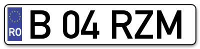 Placuta inmatriculare numar auto  B-04-RZM, B 04 RZM, B04RZM