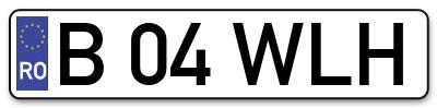 Placuta inmatriculare numar auto  B-04-WLH, B 04 WLH, B04WLH