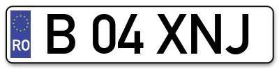 Placuta inmatriculare numar auto  B-04-XNJ, B 04 XNJ, B04XNJ