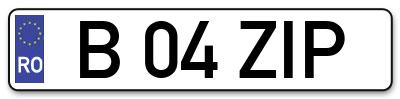 Placuta inmatriculare numar auto  B-04-ZIP, B 04 ZIP, B04ZIP