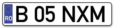 Placuta inmatriculare numar auto  B-05-NXM, B 05 NXM, B05NXM