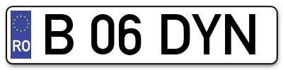 Placuta inmatriculare numar auto  B-06-DYN, B 06 DYN, B06DYN