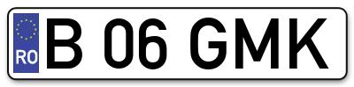 Placuta inmatriculare numar auto  B-06-GMK, B 06 GMK, B06GMK